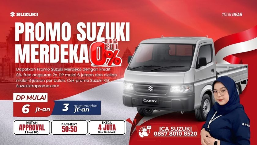 Promo Suzuki Merdeka Carry Pickup DP 6 Juta Cicilan 3 Juta/Bulan Kredit 0%