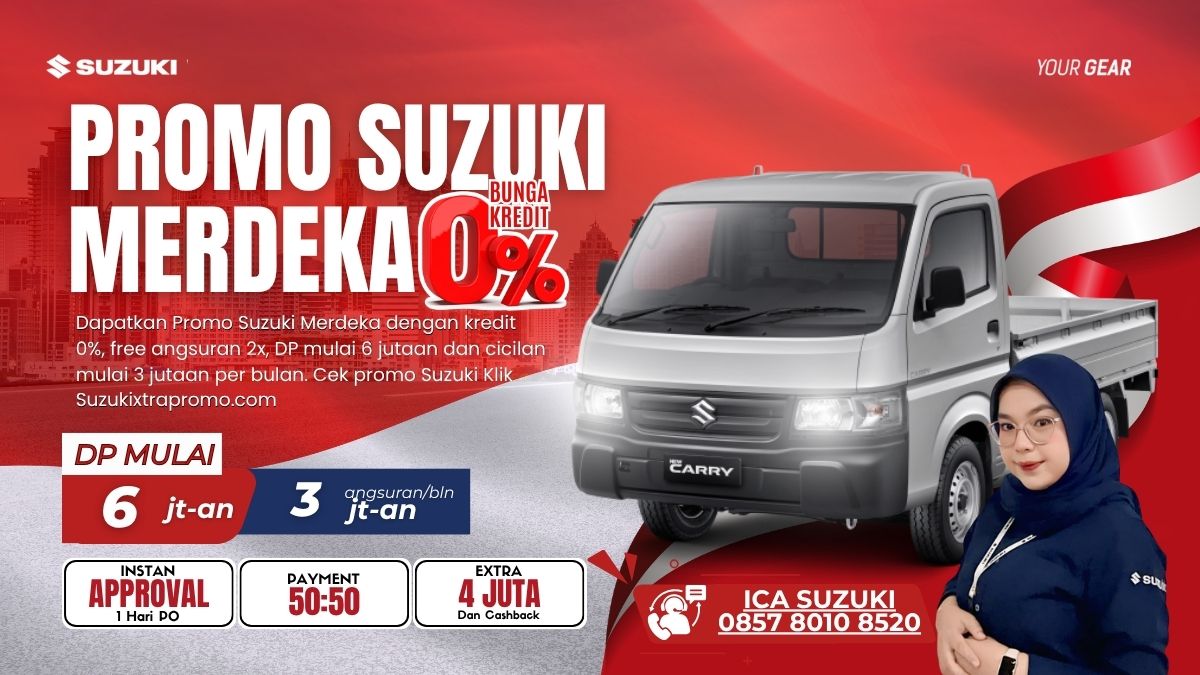 Promo Suzuki Merdeka Carry Pickup DP 6 Juta Cicilan 3 Juta/Bulan Kredit 0%